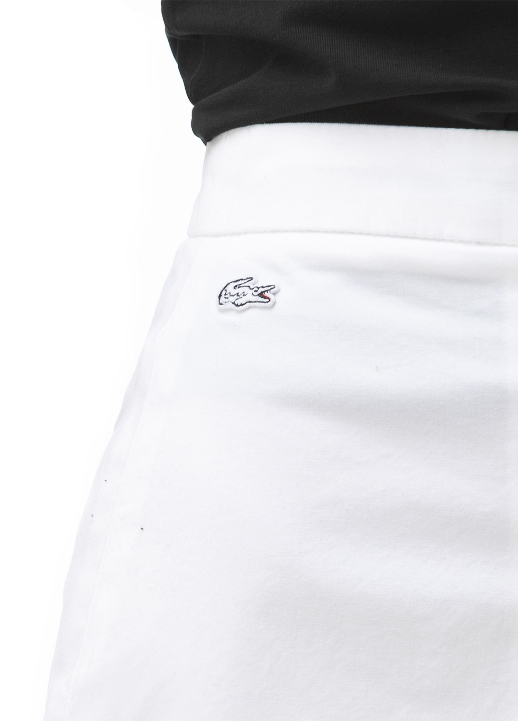 Белая кэжуал однотонная юбка Lacoste а-силуэта (трапеция)