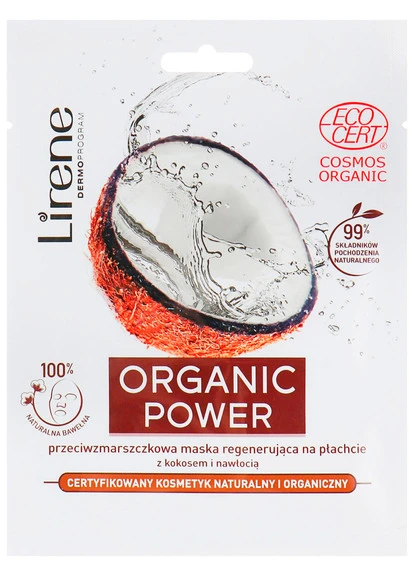 Відновлювальна маска проти зморшок Organic Power Anti-Ageing Regenerating Sheet Mask Lirene (250117171)