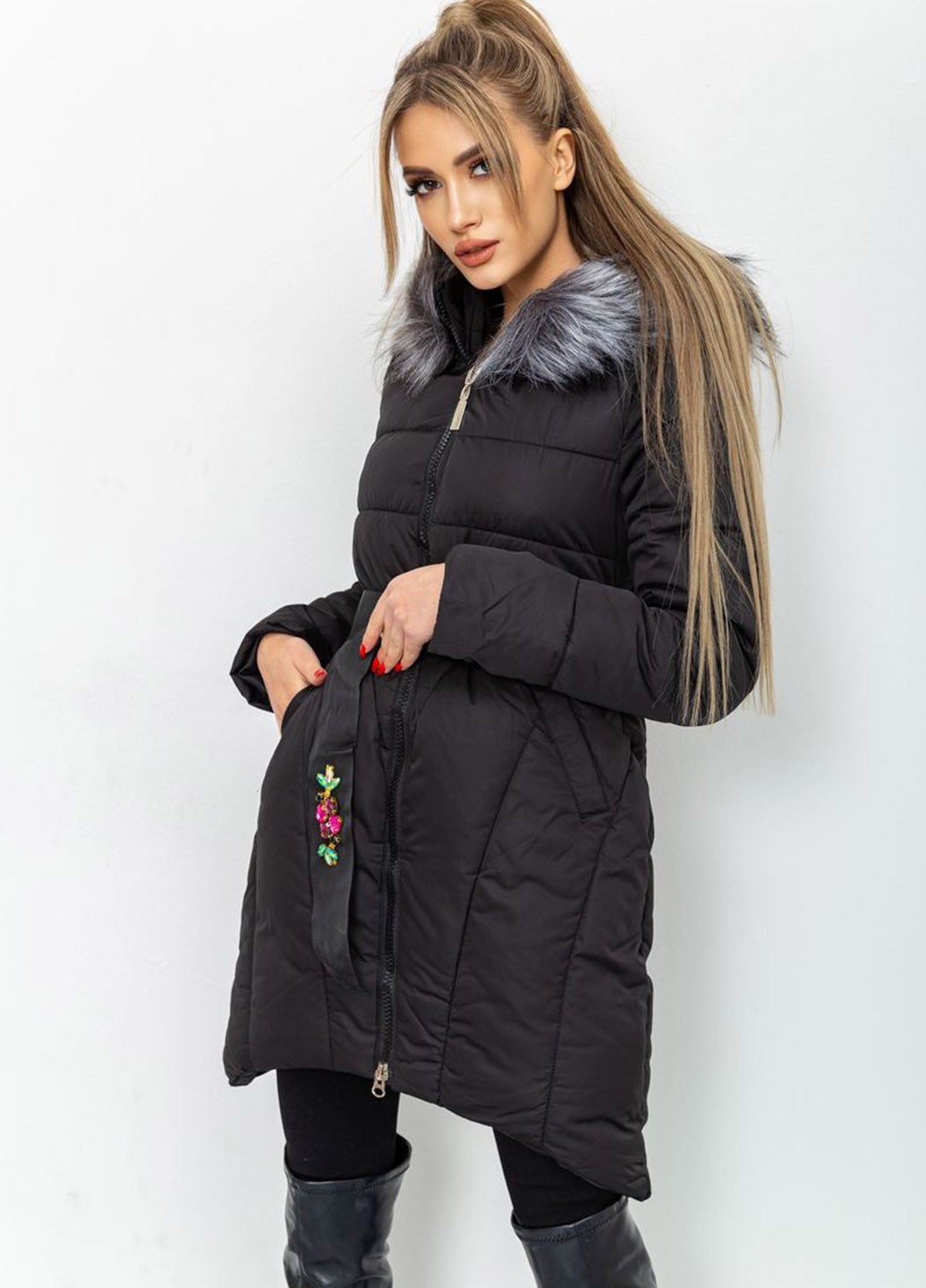 Чорна зимня куртка Ager