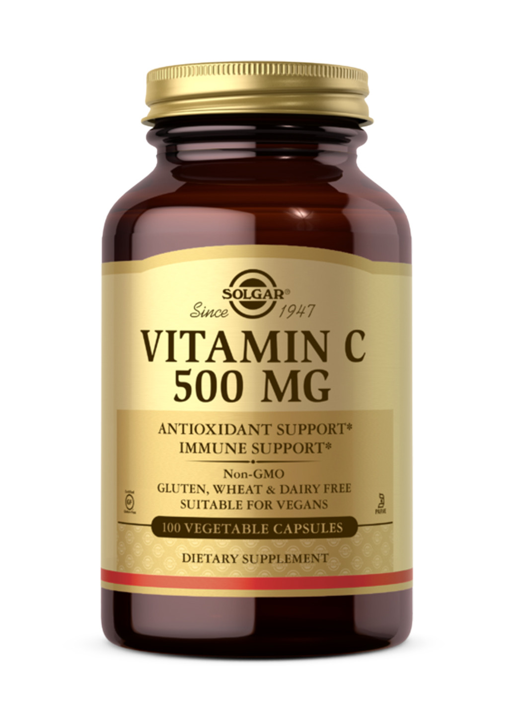 Вітамін С для імунної системи Vit C Veg 500 mg - 100 caps Solgar (241261190)