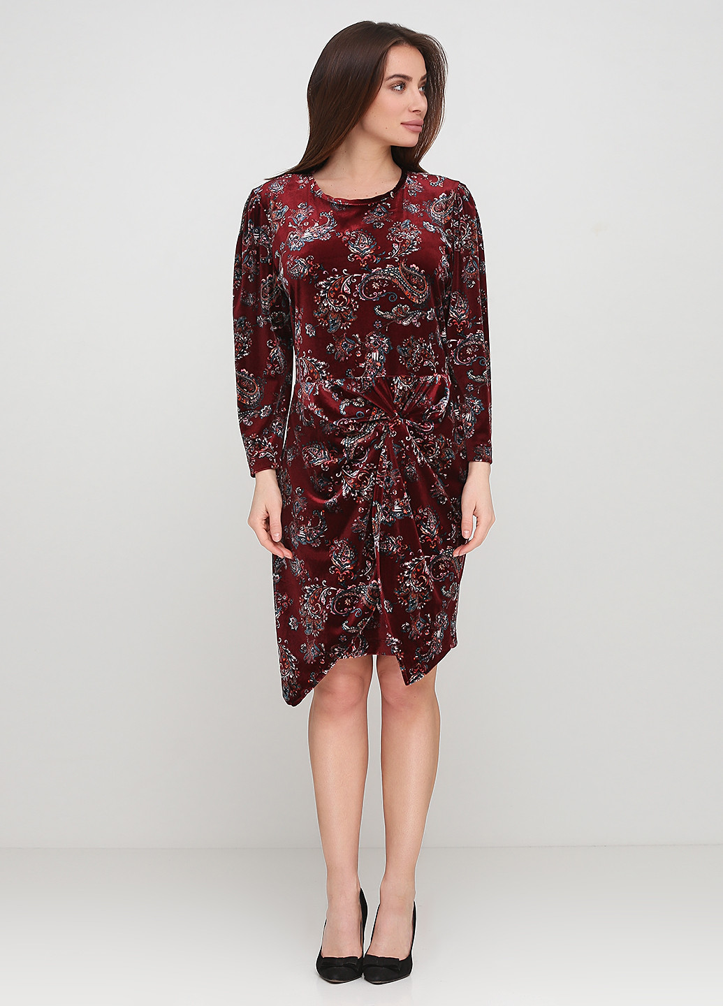 Темно-бордовое кэжуал платье Rinascimento турецкие огурцы