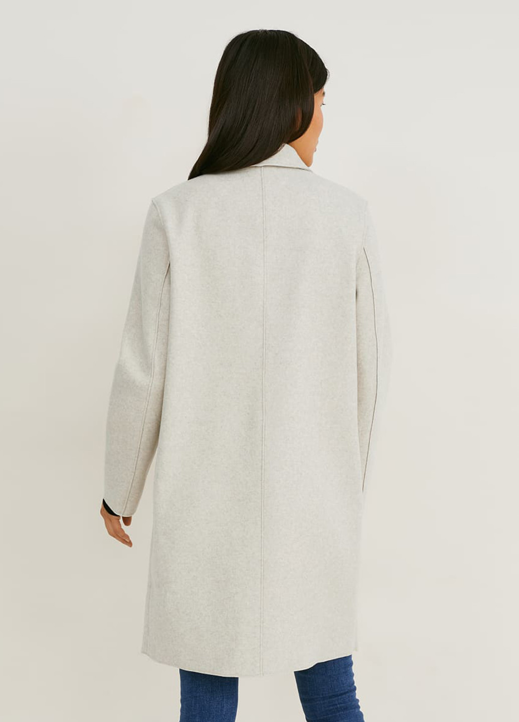 Светло-серое демисезонное Пальто однобортное C&A