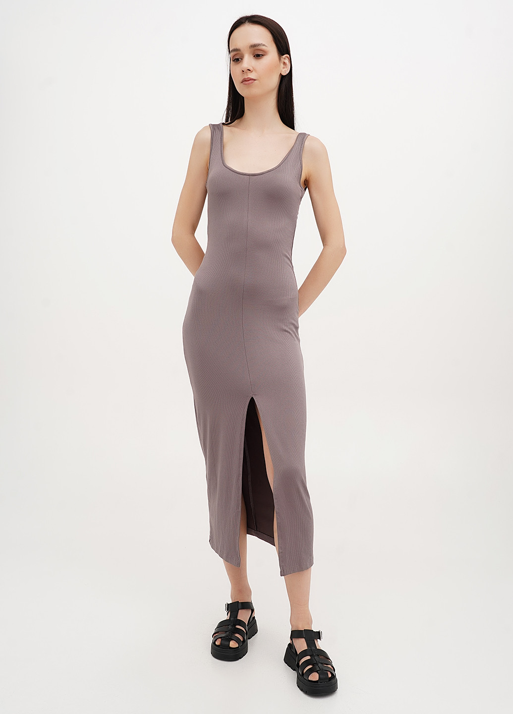 Темно-лілова кежуал сукня силуетна Vicolo однотонна