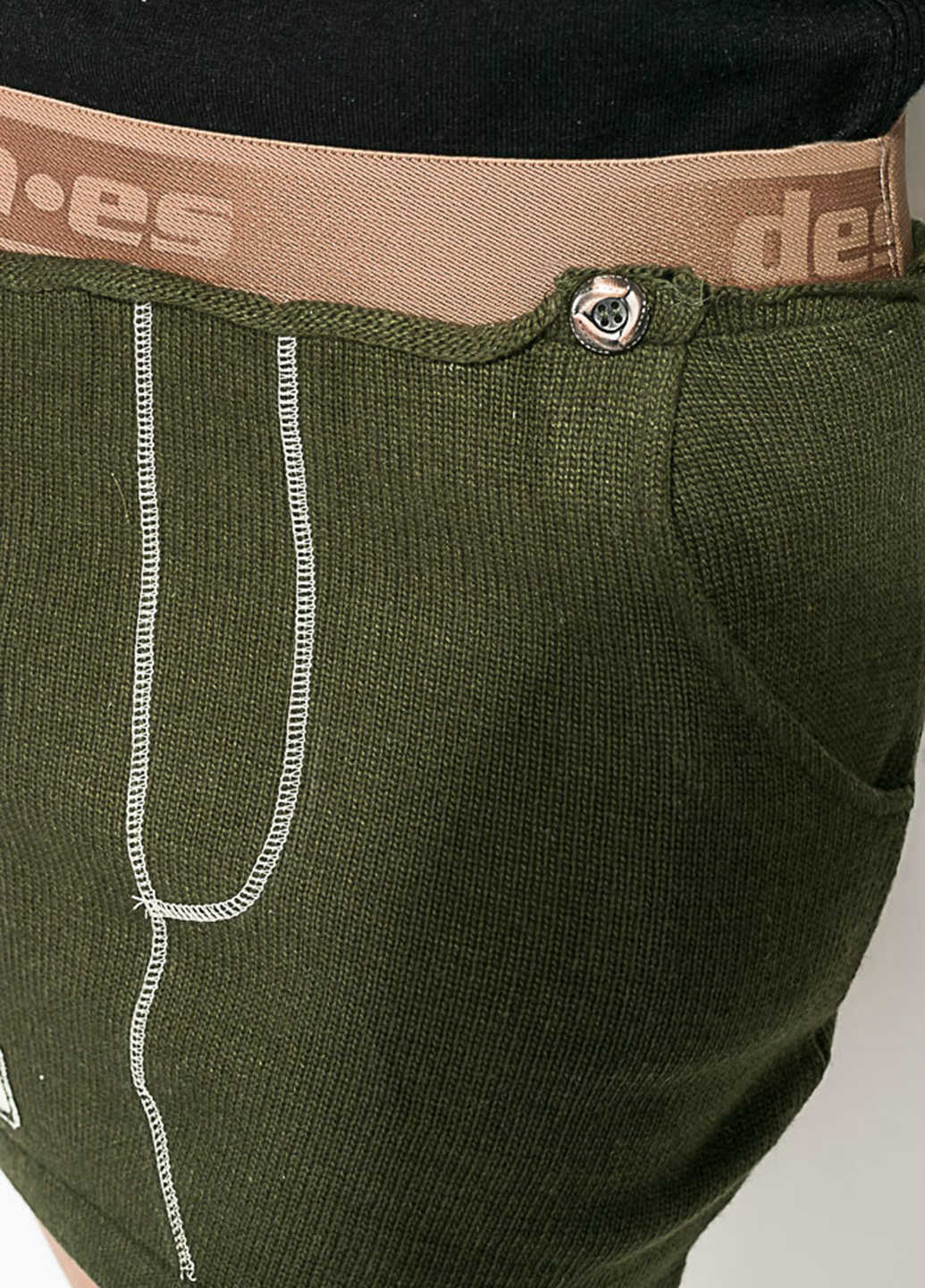 Оливково-зеленая кэжуал с логотипом юбка Time of Style мини
