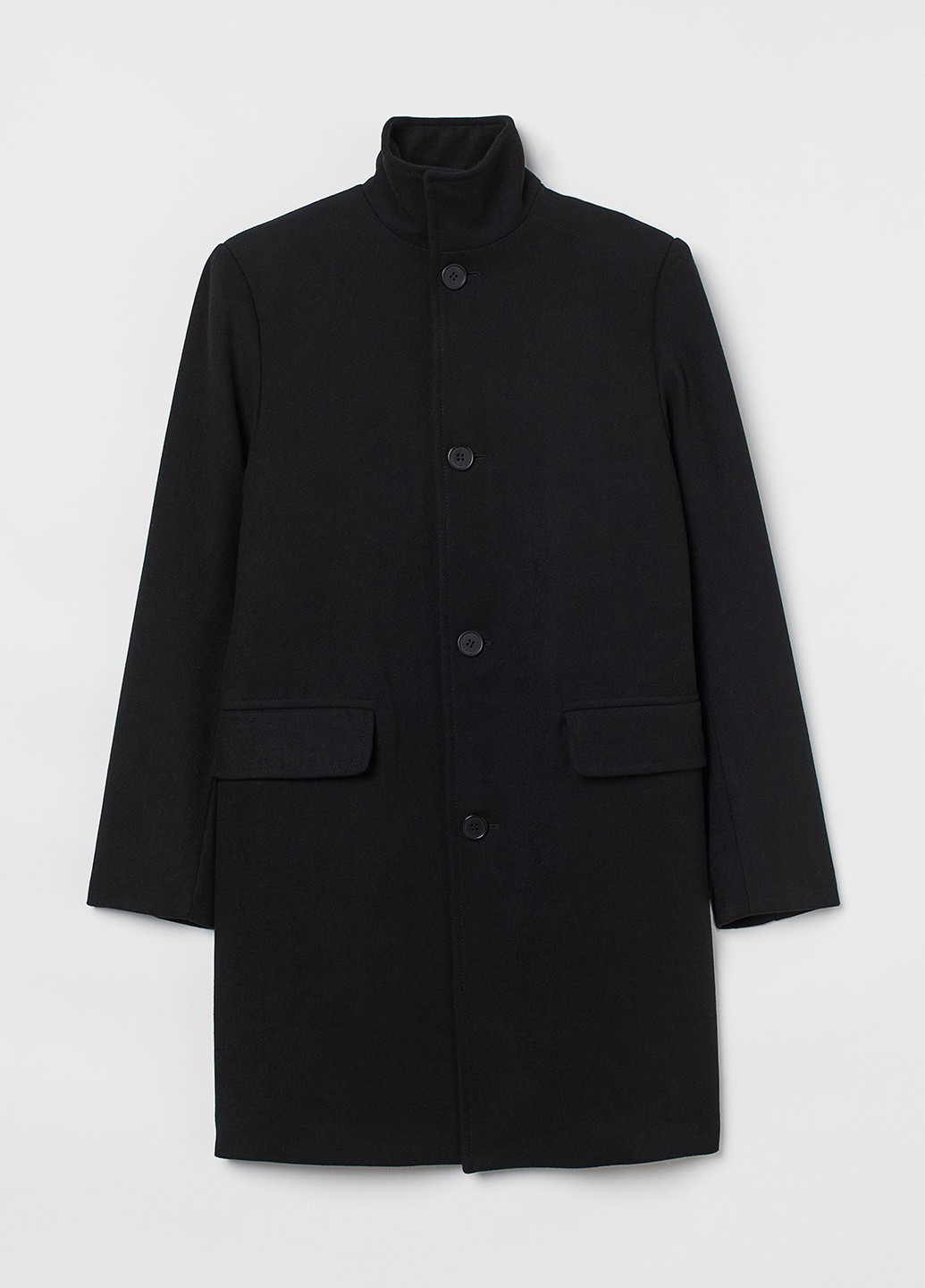 Черное демисезонное Пальто однобортное H&M