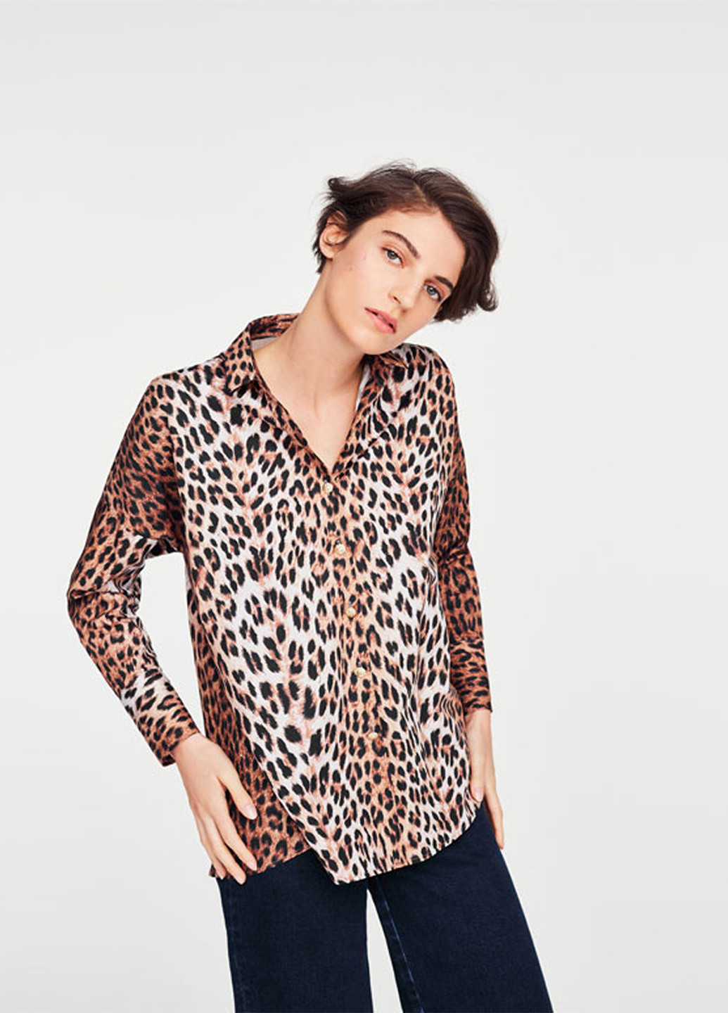 Коричневая кэжуал рубашка леопардовый Uterque