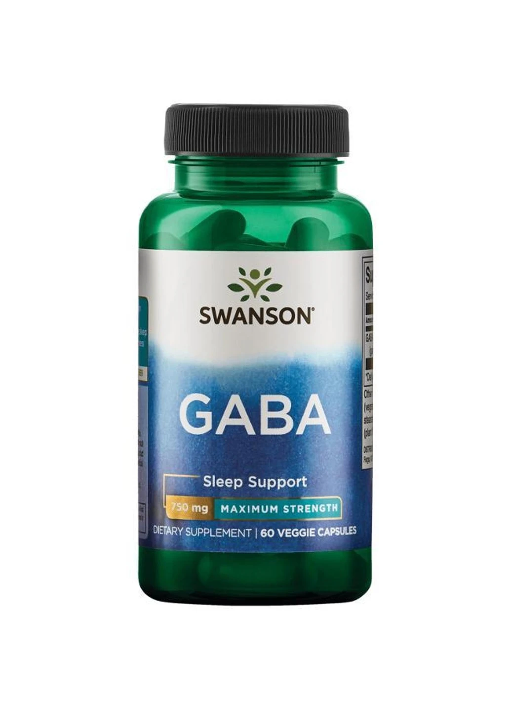 ГАМК GABA Maximum Strength 750 mg 60 капсул Swanson (255362958)