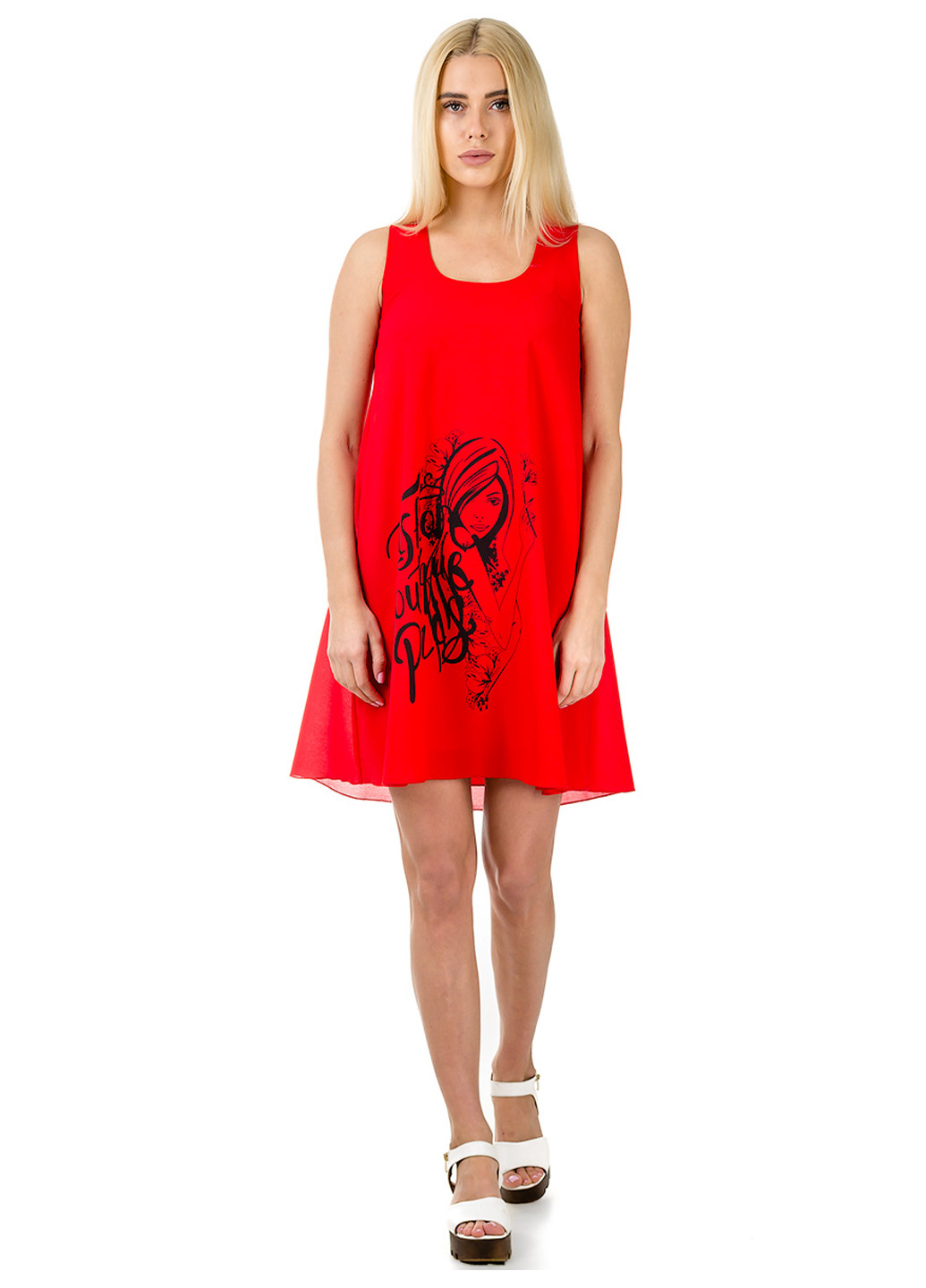 Червона кежуал сукня A.G. з малюнком