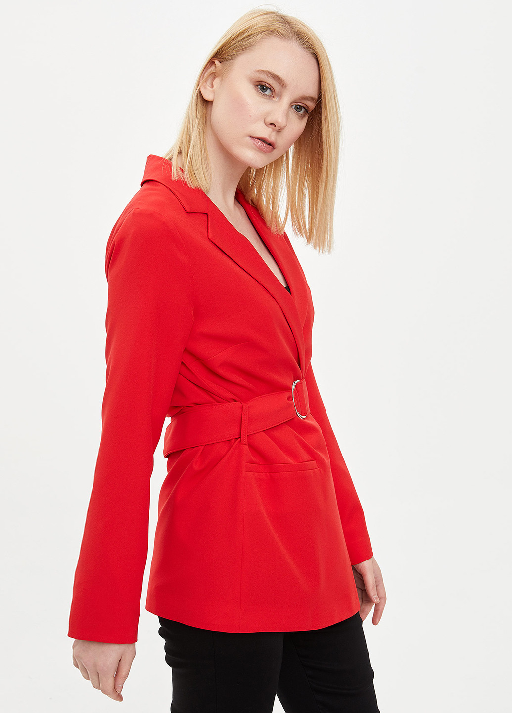 Красный женский пиджак DeFacto - демисезонный