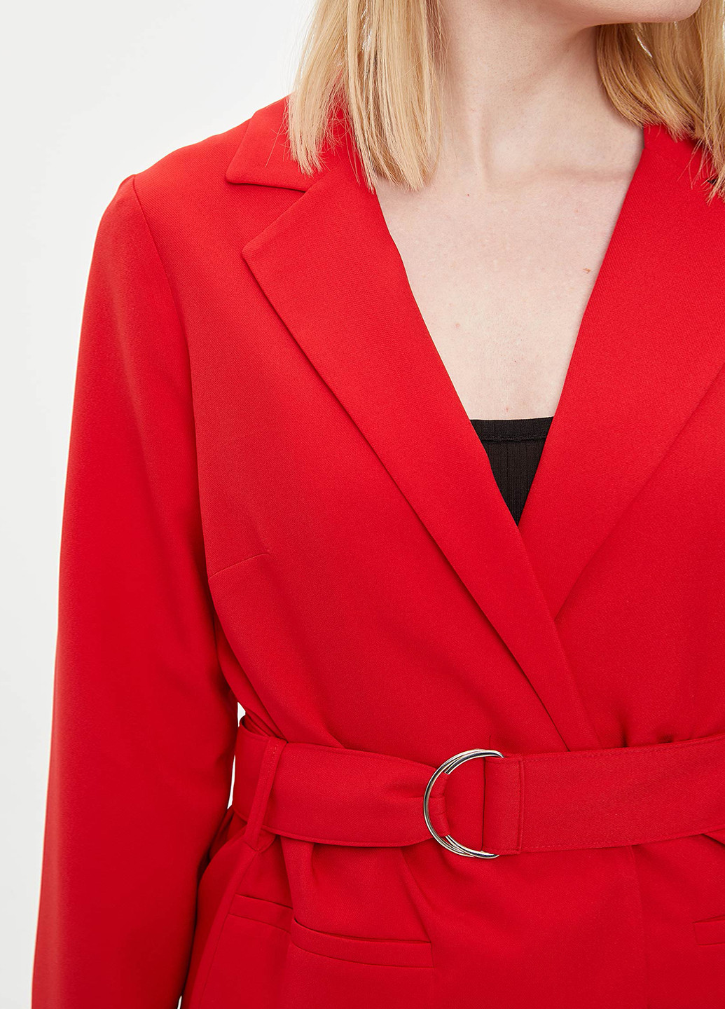 Красный женский пиджак DeFacto - демисезонный