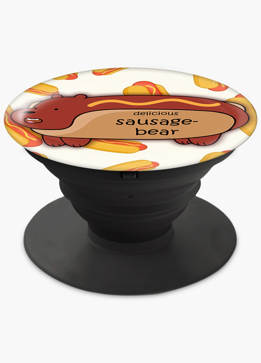 Попсокет (Popsockets) тримач для смартфону Вся правда про ведмедів (We Bare Bears) (8754-2906) Чорний MobiPrint (229014718)