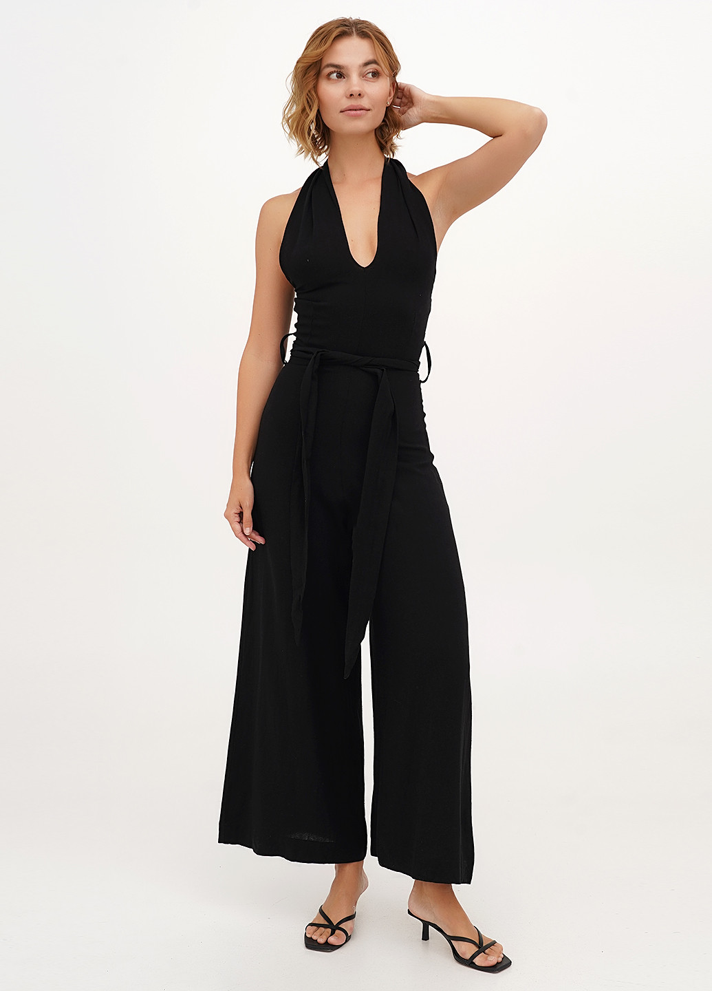 Комбінезон Babylon комбінезон-брюки однотонний чорний кежуал віскоза