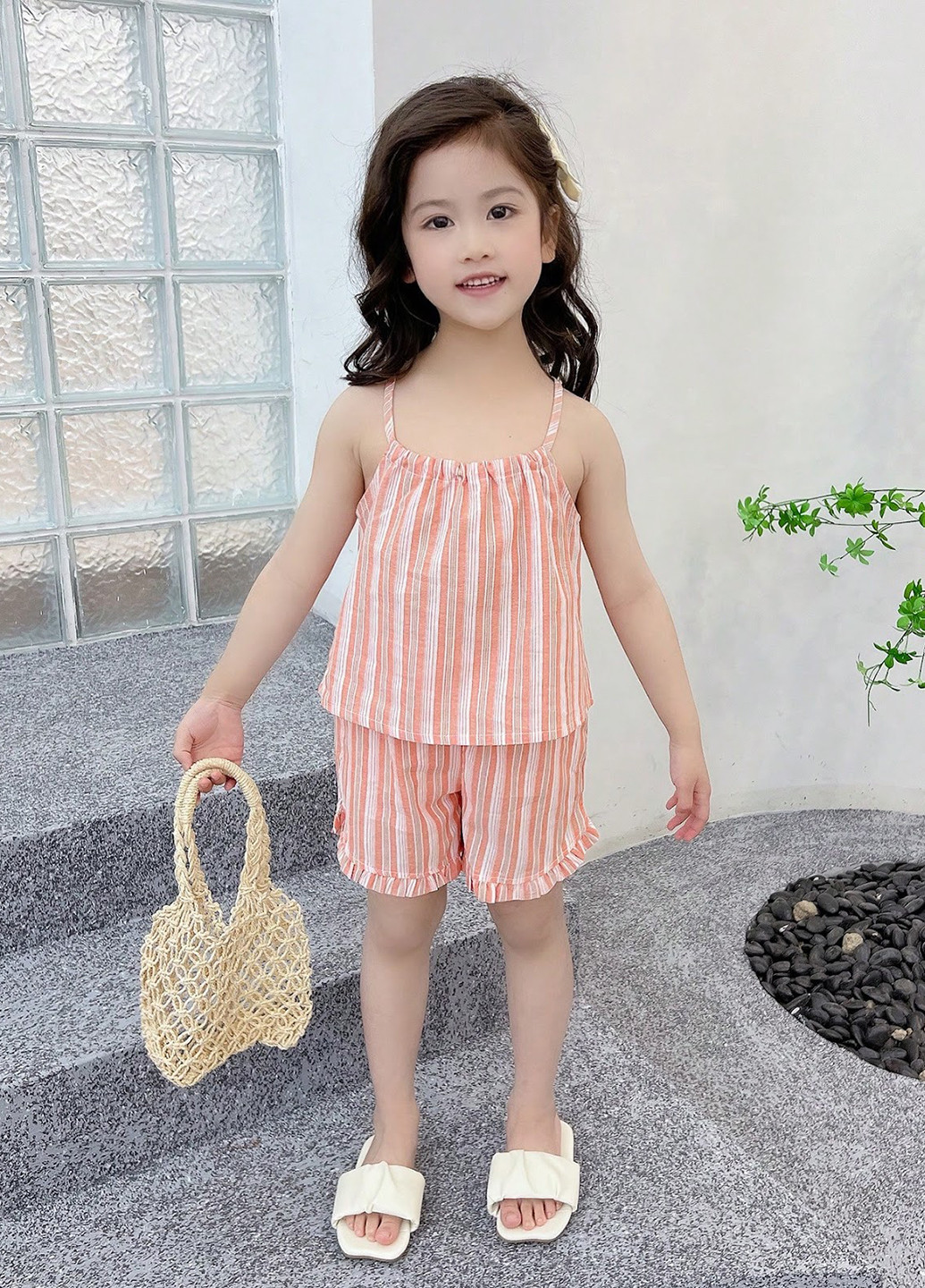 Рожевий літній костюм (топ, шорти) SHEIN