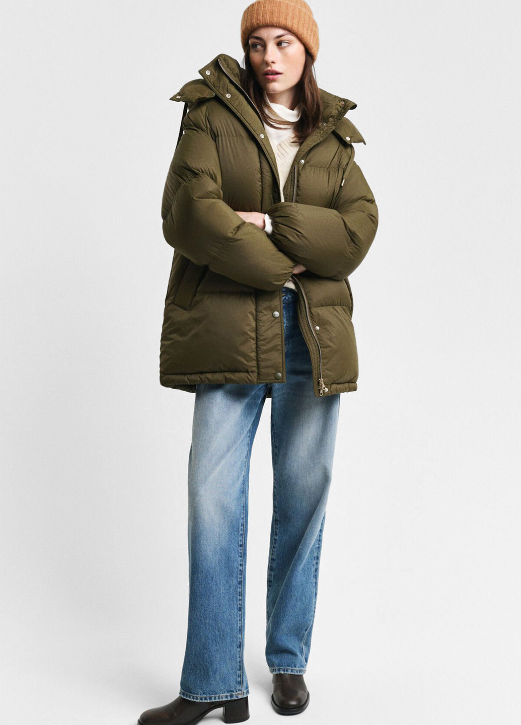 Оливковый зимний Пуховик Gant