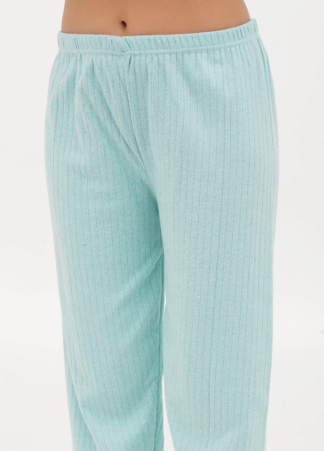 Бирюзовая всесезон пижама (лонгслив, брюки) лонгслив + брюки Fashion