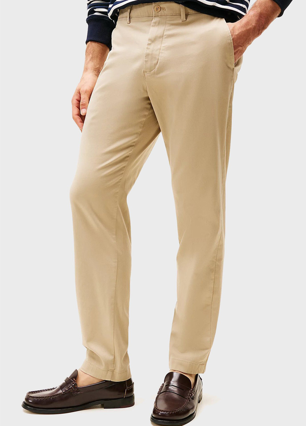 Бежевые классические, кэжуал демисезонные чиносы брюки Tommy Hilfiger