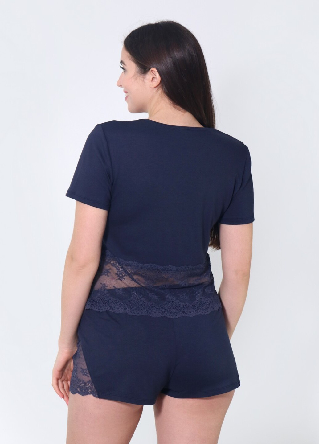 Фіолетовий комплект жіночий футболка та шорти N.EL. 1107-92