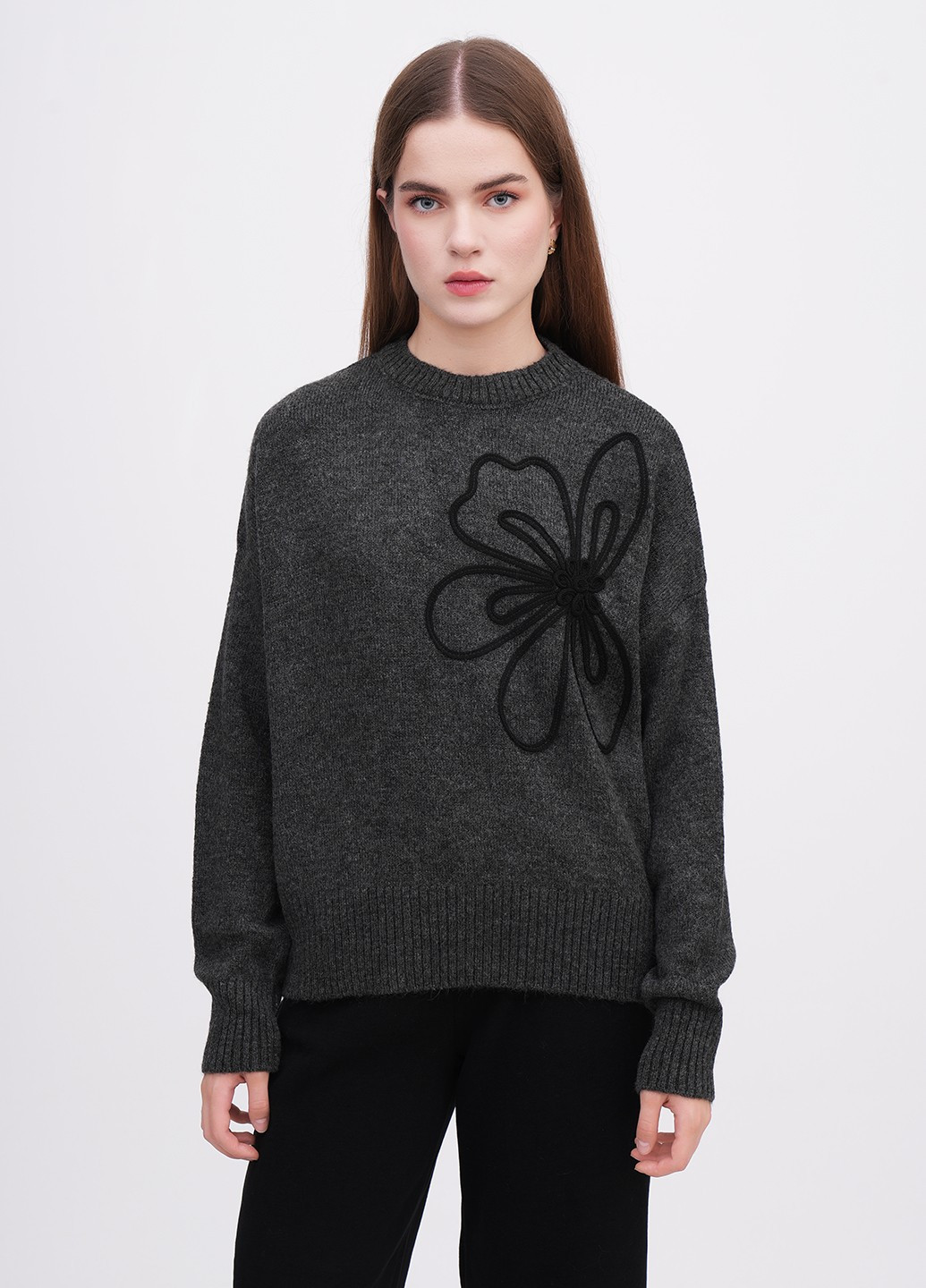 Темно-сірий демісезонний светр джемпер EQUILIBRI