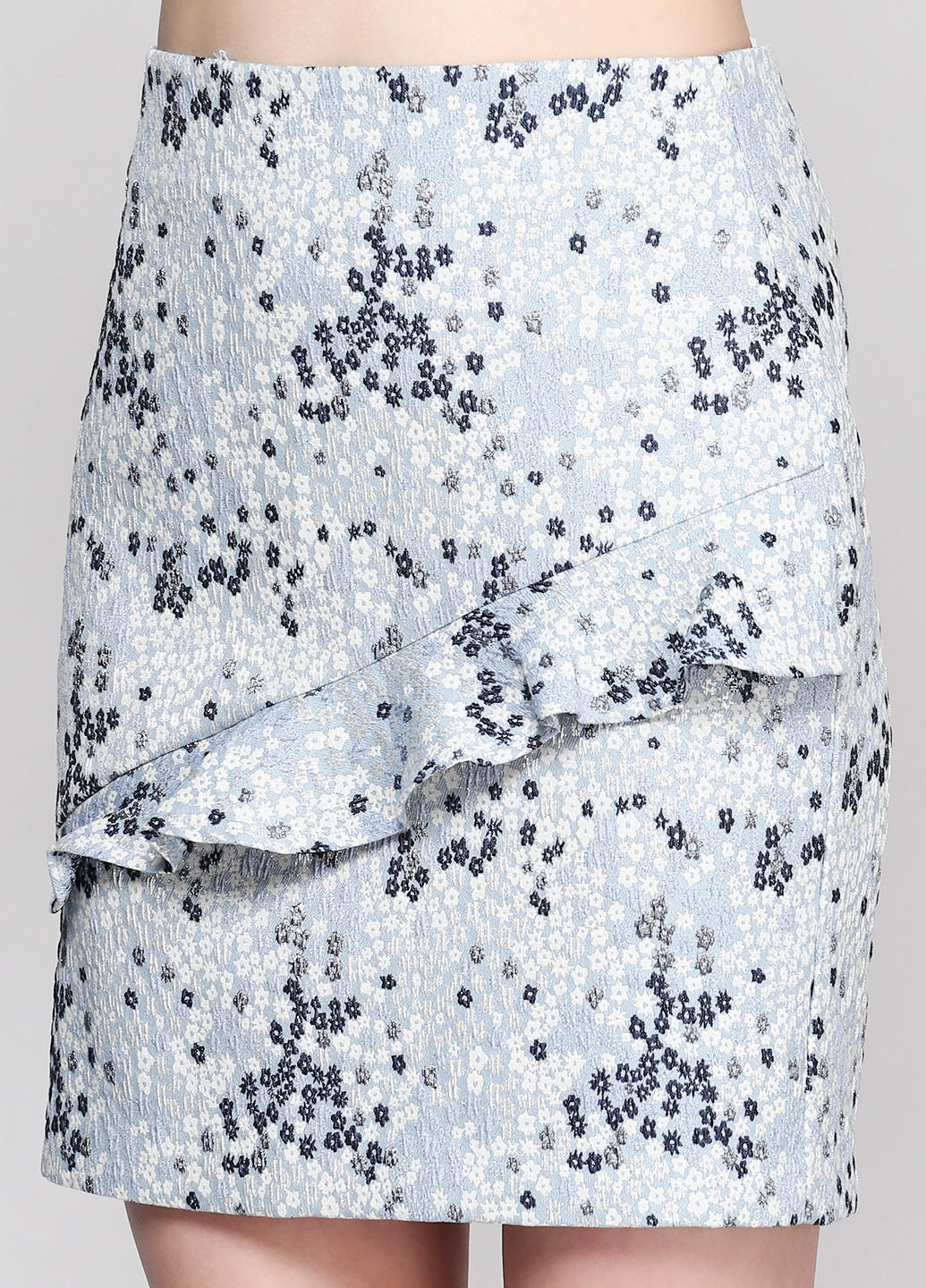 Голубая кэжуал цветочной расцветки юбка Orsay мини