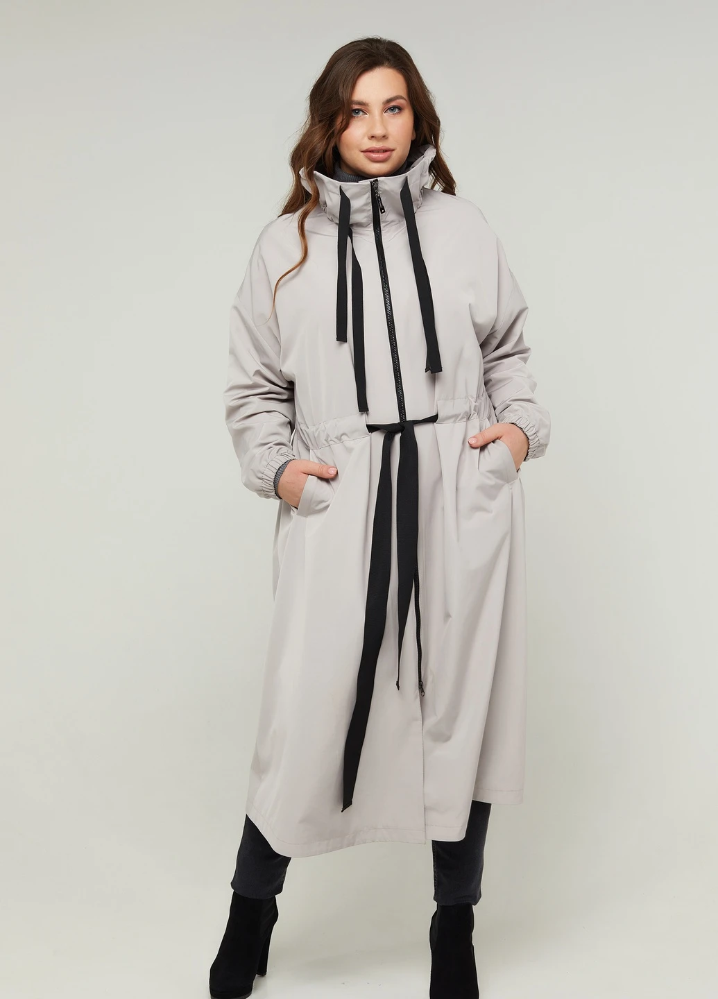 Плащ демісезонний plus size Mirage Style на блискавці демісезон (225016565)