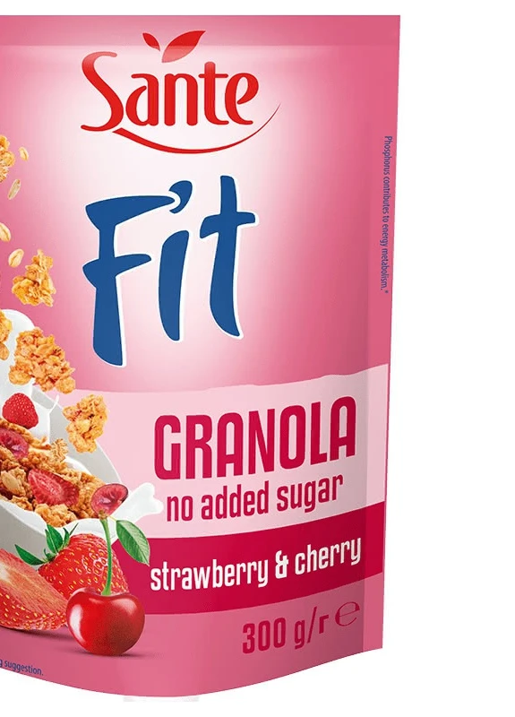 Гранола Granola Fit 300g Cherry and Strawberry (No Added Sugar) Go On Nutrition (254371743)