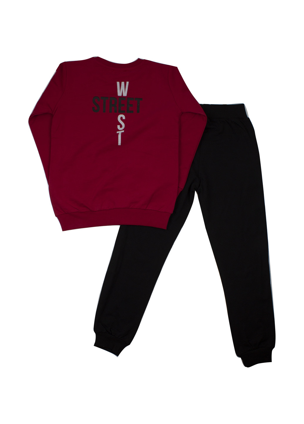 Бордовий демісезонний костюм (світшот, брюки) брючний Breeze
