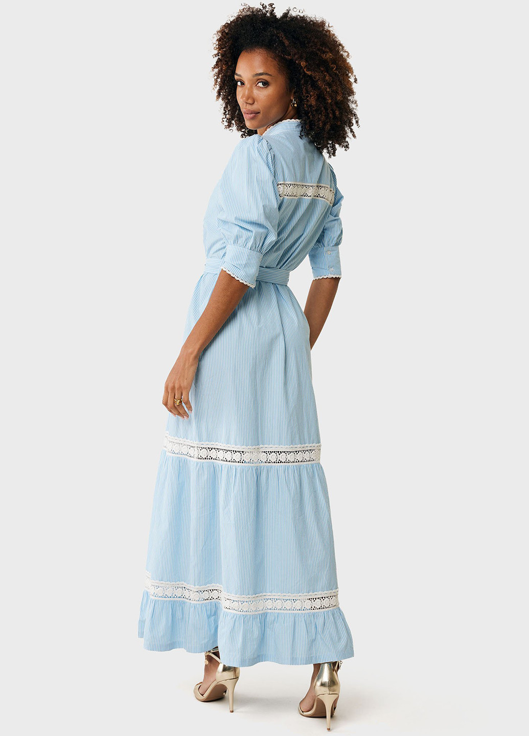 Блакитна кежуал сукня Mexx в смужку