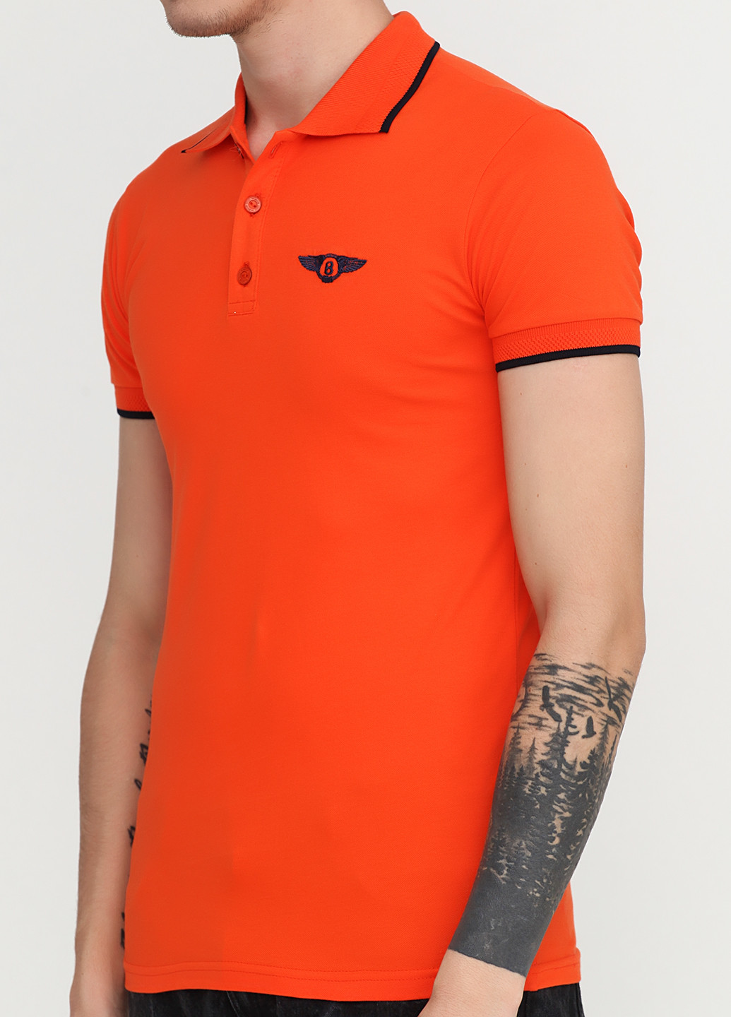 Оранжевая футболка-поло для мужчин EL & LION однотонная