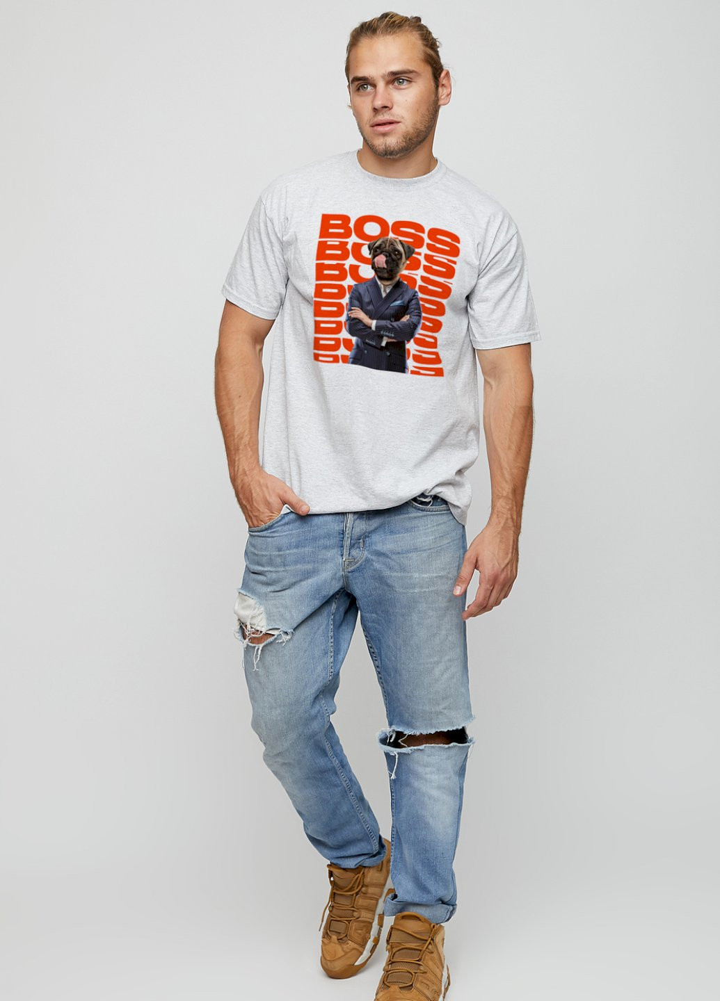 Сіра футболка чоловіча basic YAPPI