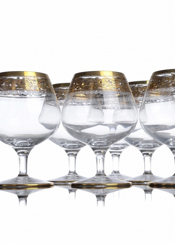 Набір келихів для бренді коньяку 6шт 375ml Gold Версаль NGC33SETBRANDY Lora (253918776)
