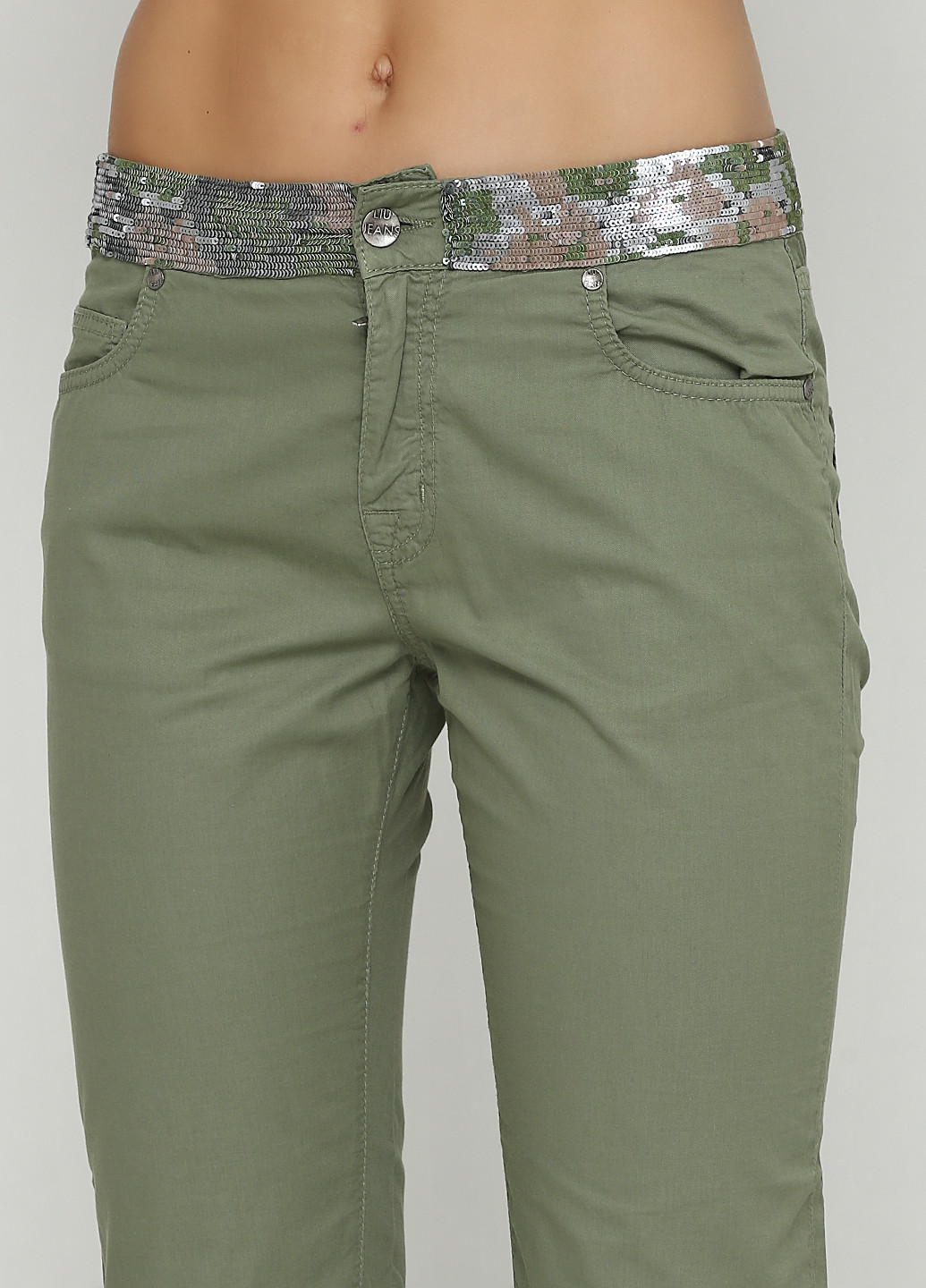 Зеленые кэжуал демисезонные зауженные брюки Liu Jo