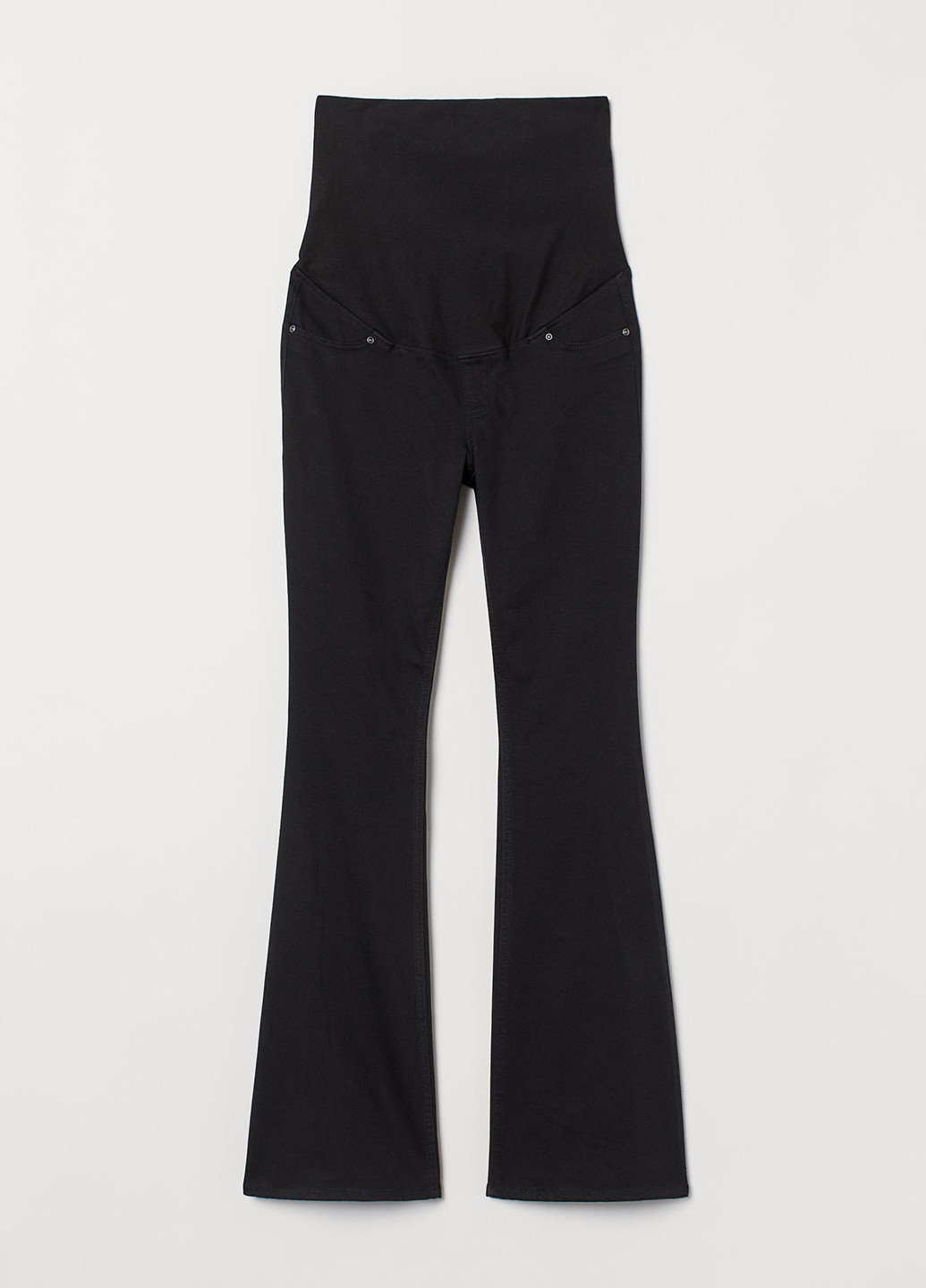 Черные кэжуал демисезонные клеш брюки H&M