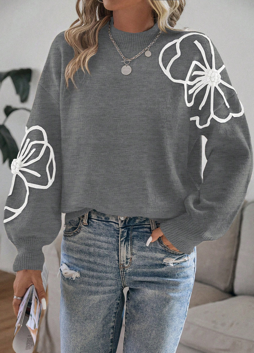 Сірий демісезонний джемпер джемпер SHEIN