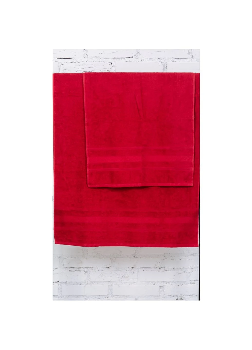 Рушник MirSon набір банний №5070 Elite SoftNess Bordo 50х90, 70х140 (2200003183085) No Brand червоний