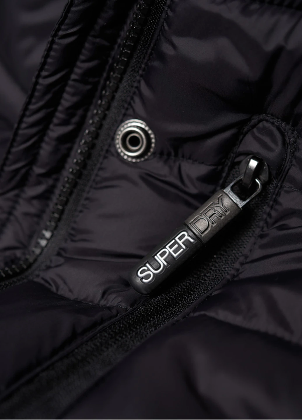 Черный демисезонный Пуховик Superdry