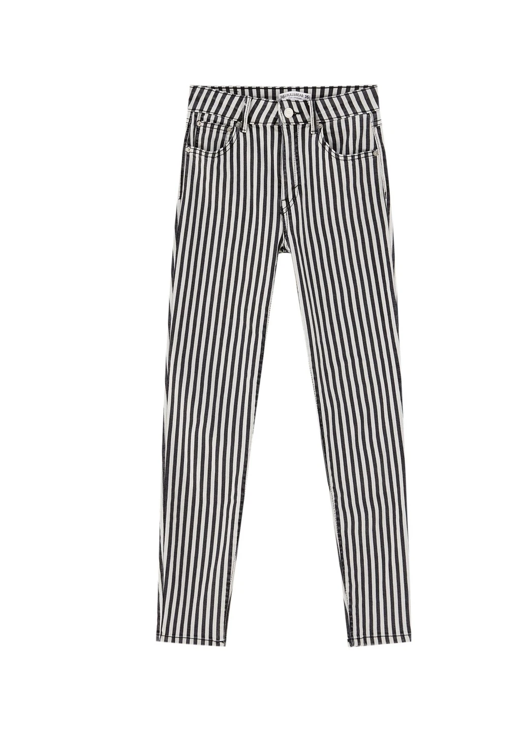Штани демісезон,чорний в білу смужку, Pull & Bear (255192985)