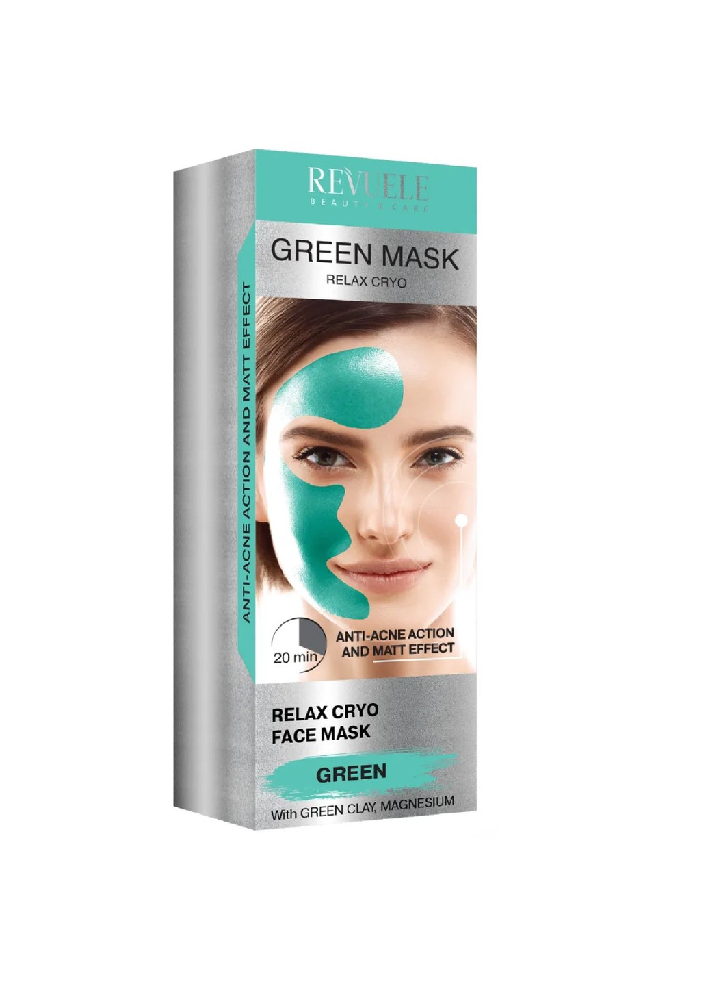 Зелена маска для обличчя Кріо ефект 80 мл REVUELE (253477539)