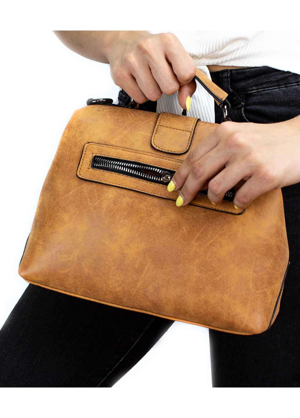 Жіноча сумка з якісної екошкіри, коричнева Corze ab001 (225538341)
