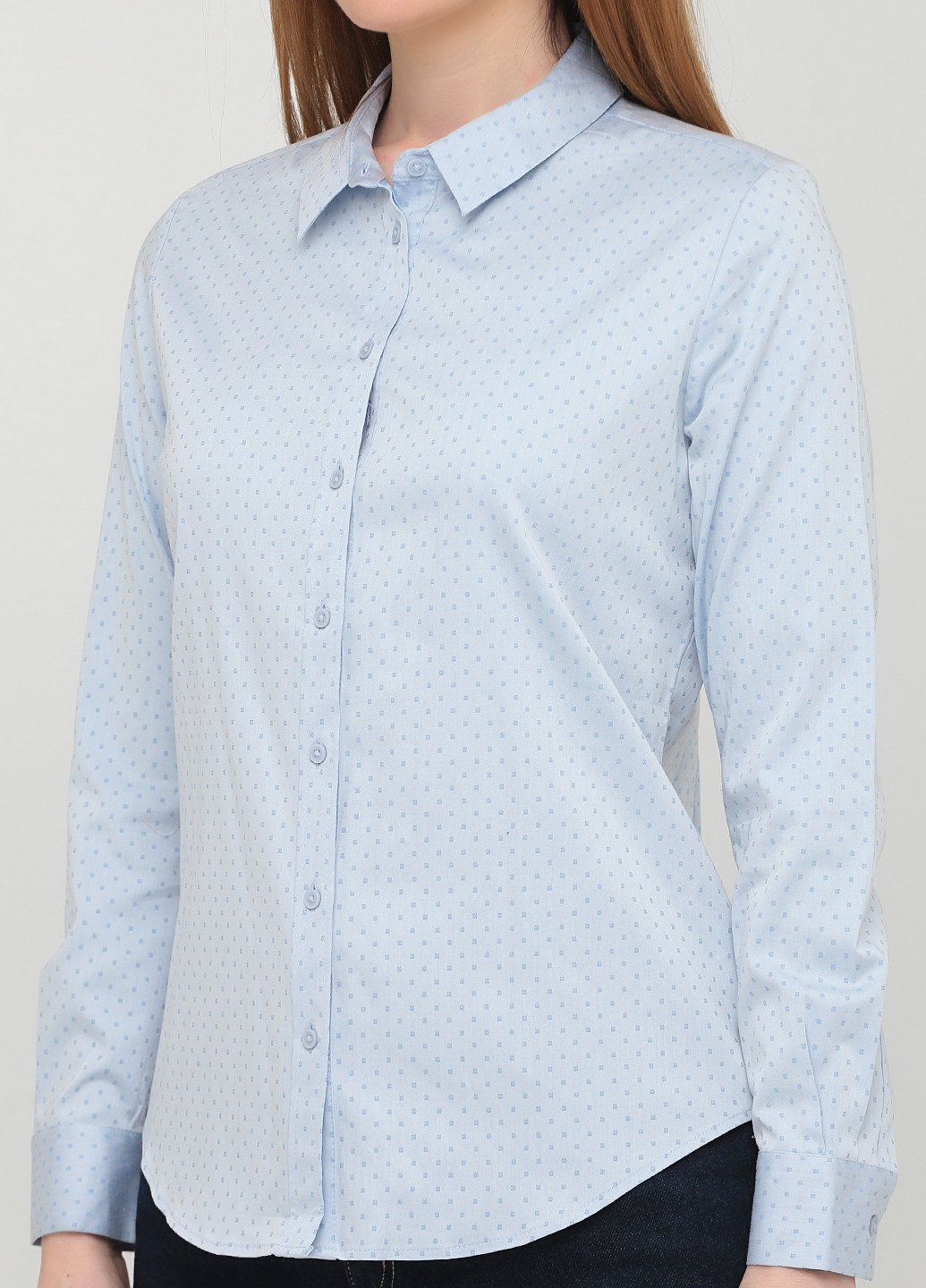 Голубой кэжуал рубашка с геометрическим узором Marks & Spencer