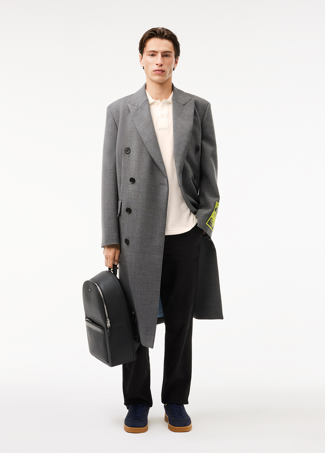 Белая футболка-поло для мужчин Lacoste однотонная