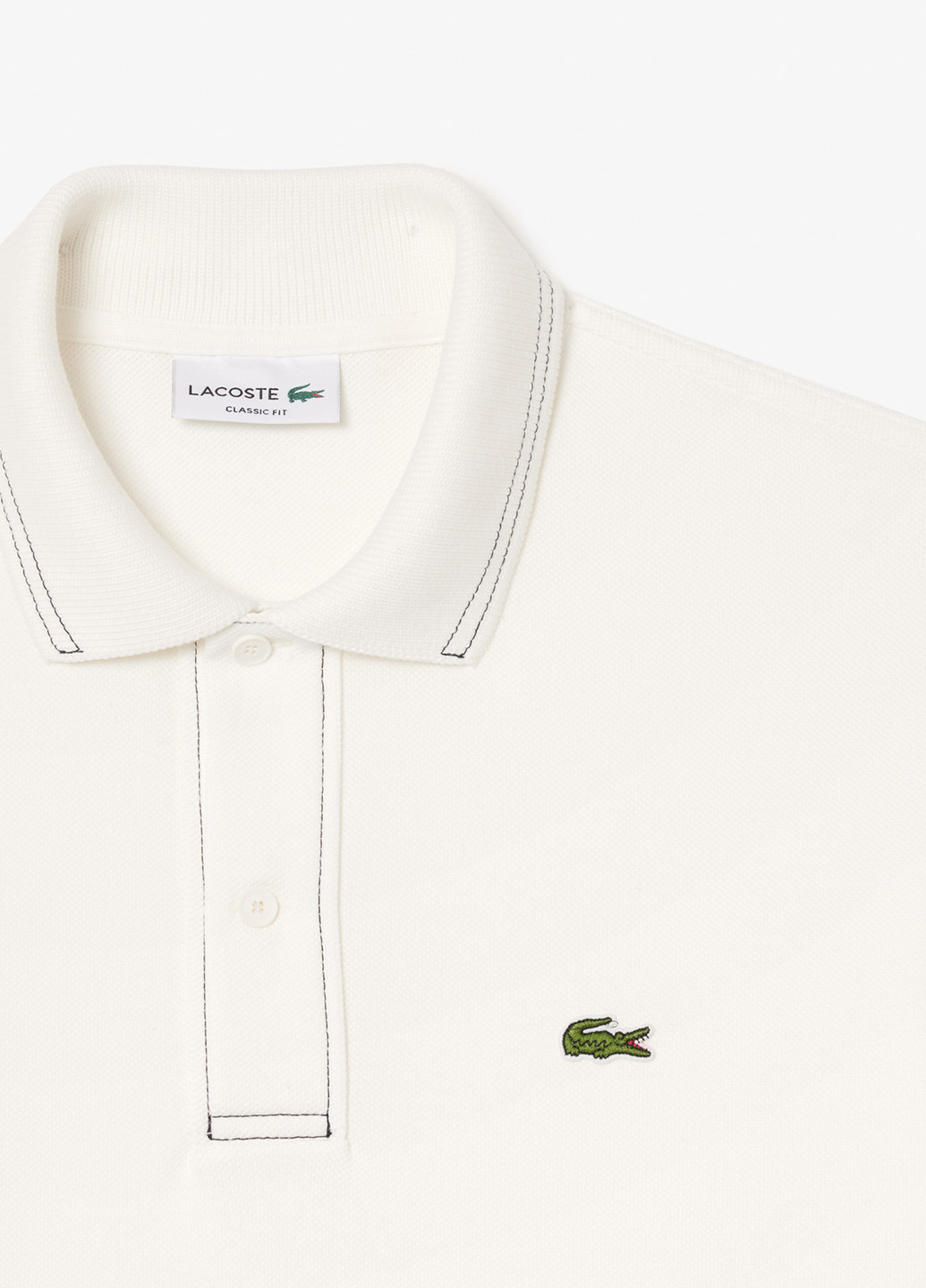 Белая футболка-поло для мужчин Lacoste однотонная