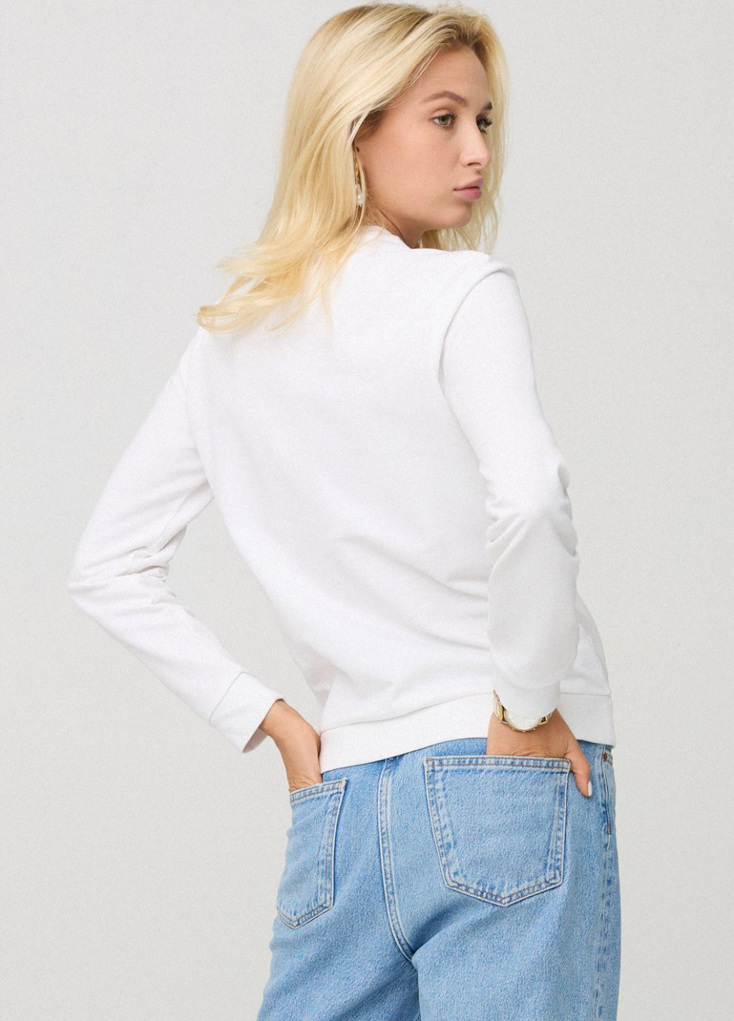 Білий світшот жіночій basic /no flis/ YAPPI (254658555)