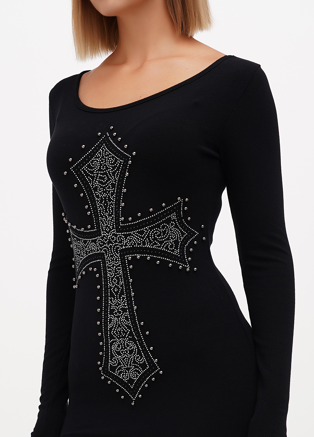 Чорна кежуал сукня силуетна Sassofono Club однотонна