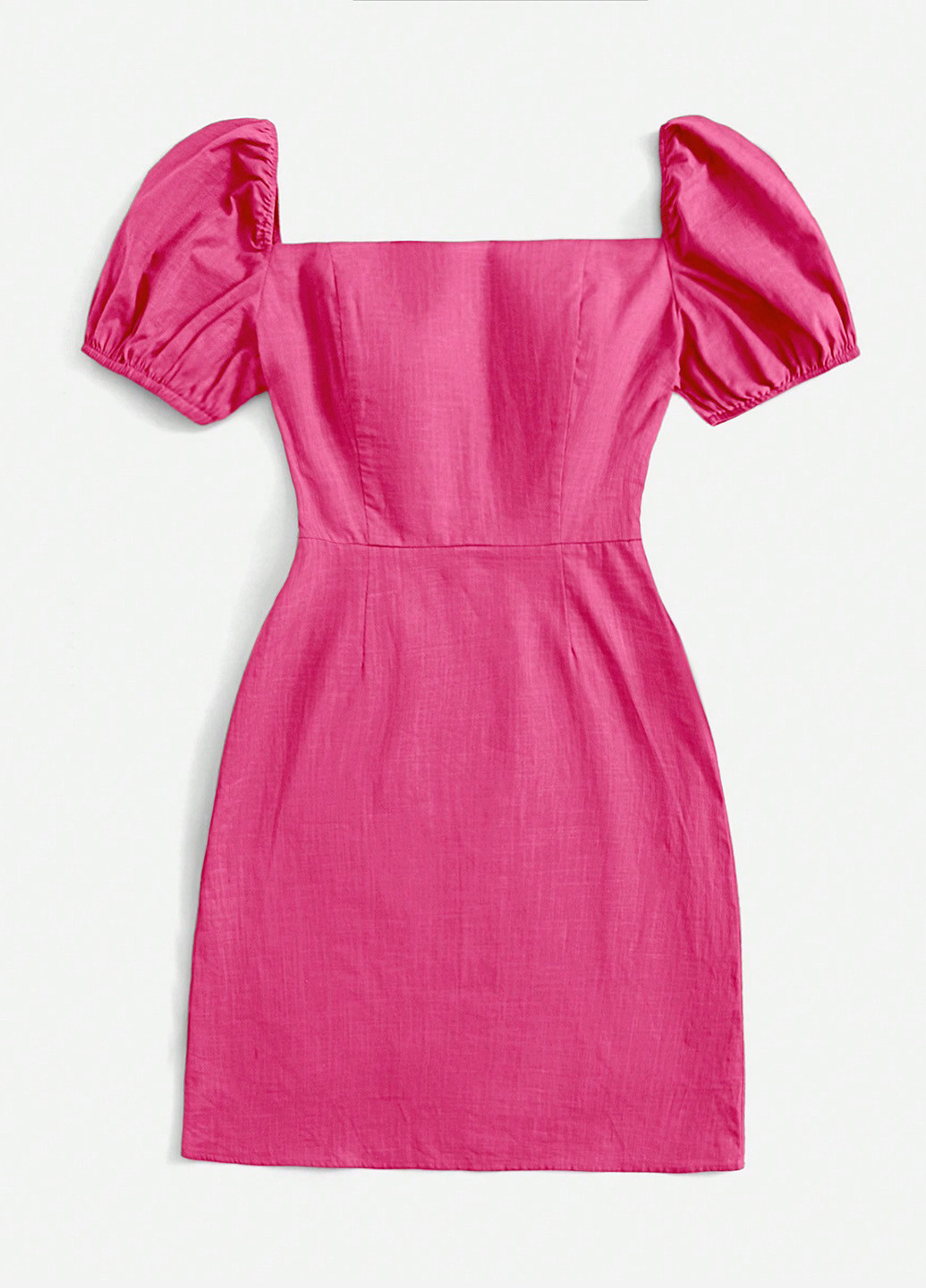 Розовое кэжуал платье SHEIN однотонное