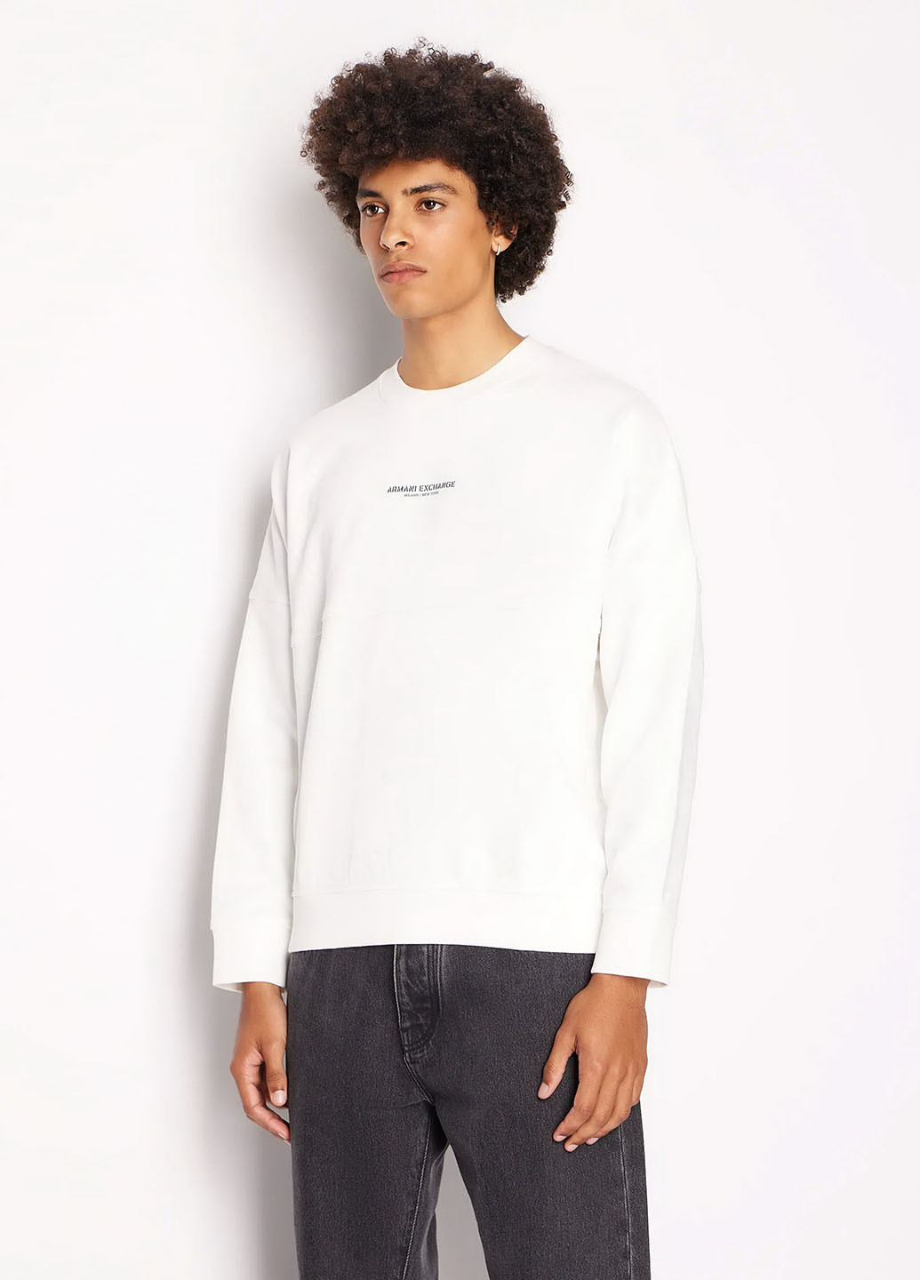 Білий світшот Armani Exchange логотип без декору (365697302)