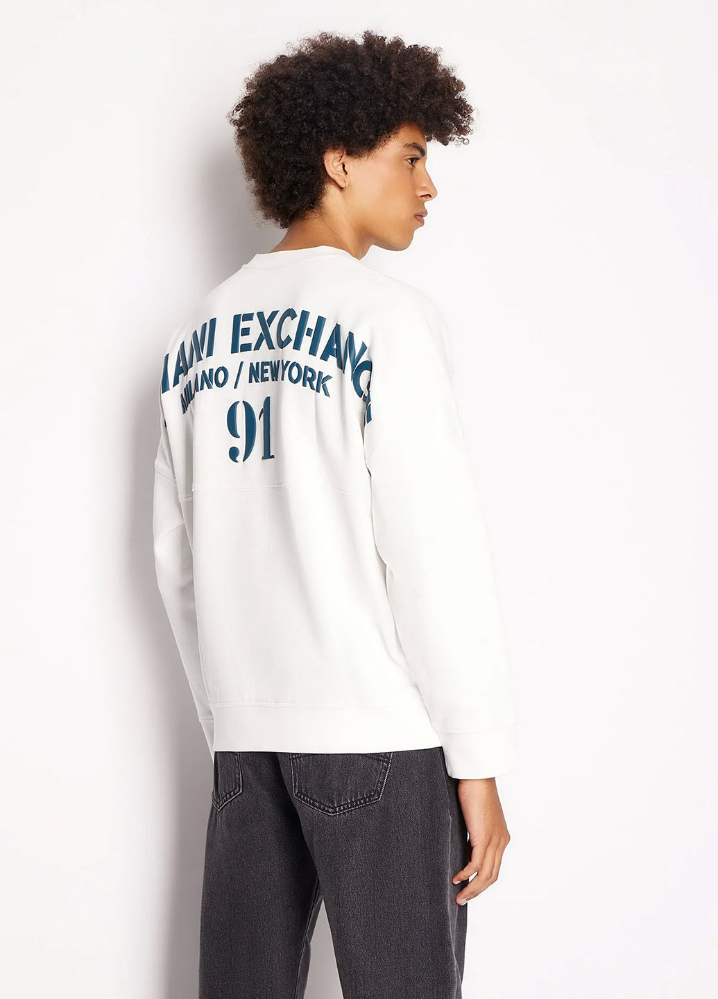 Білий світшот Armani Exchange логотип без декору (365697302)