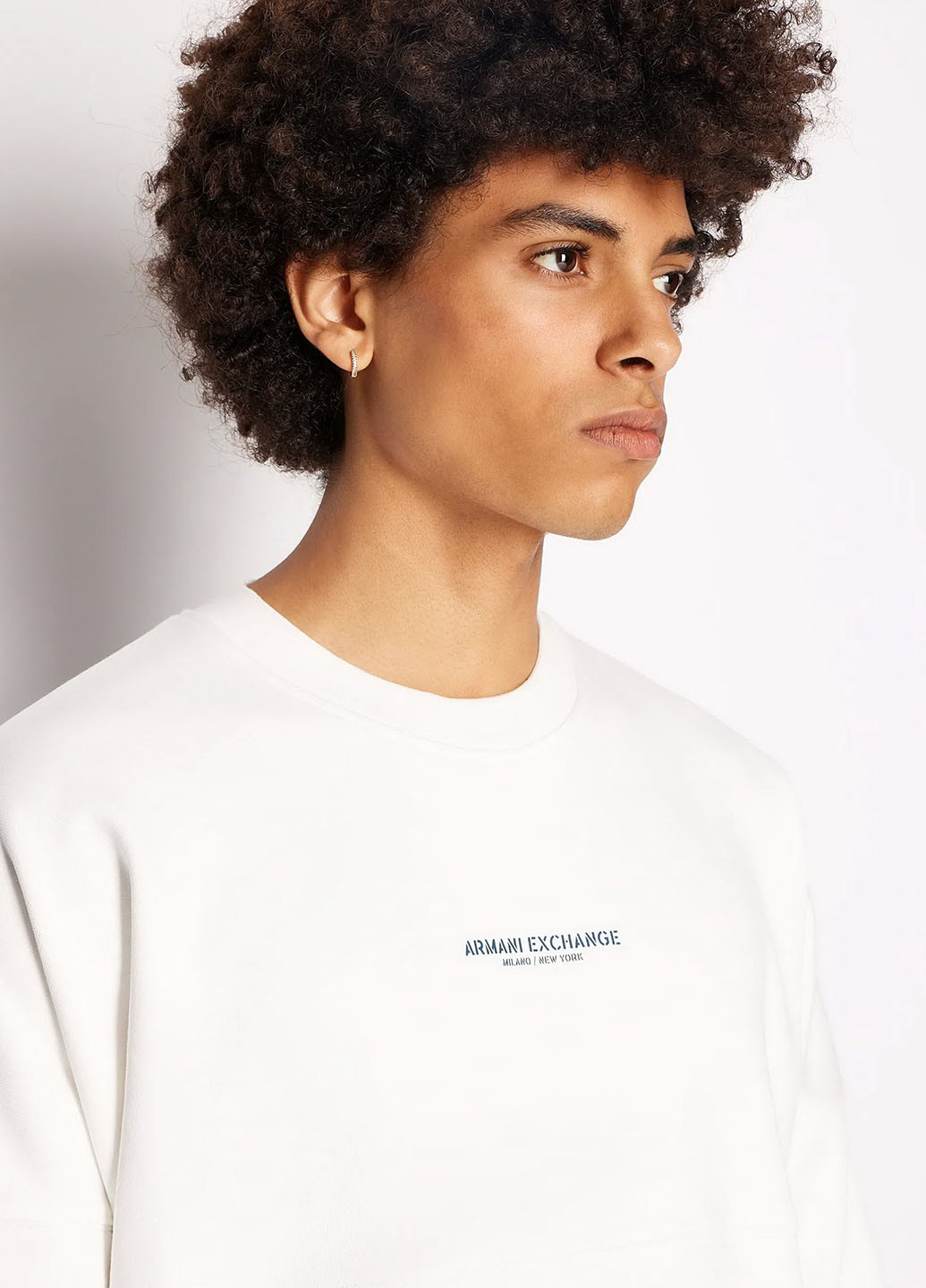 Білий світшот Armani Exchange логотип без декору (365697302)