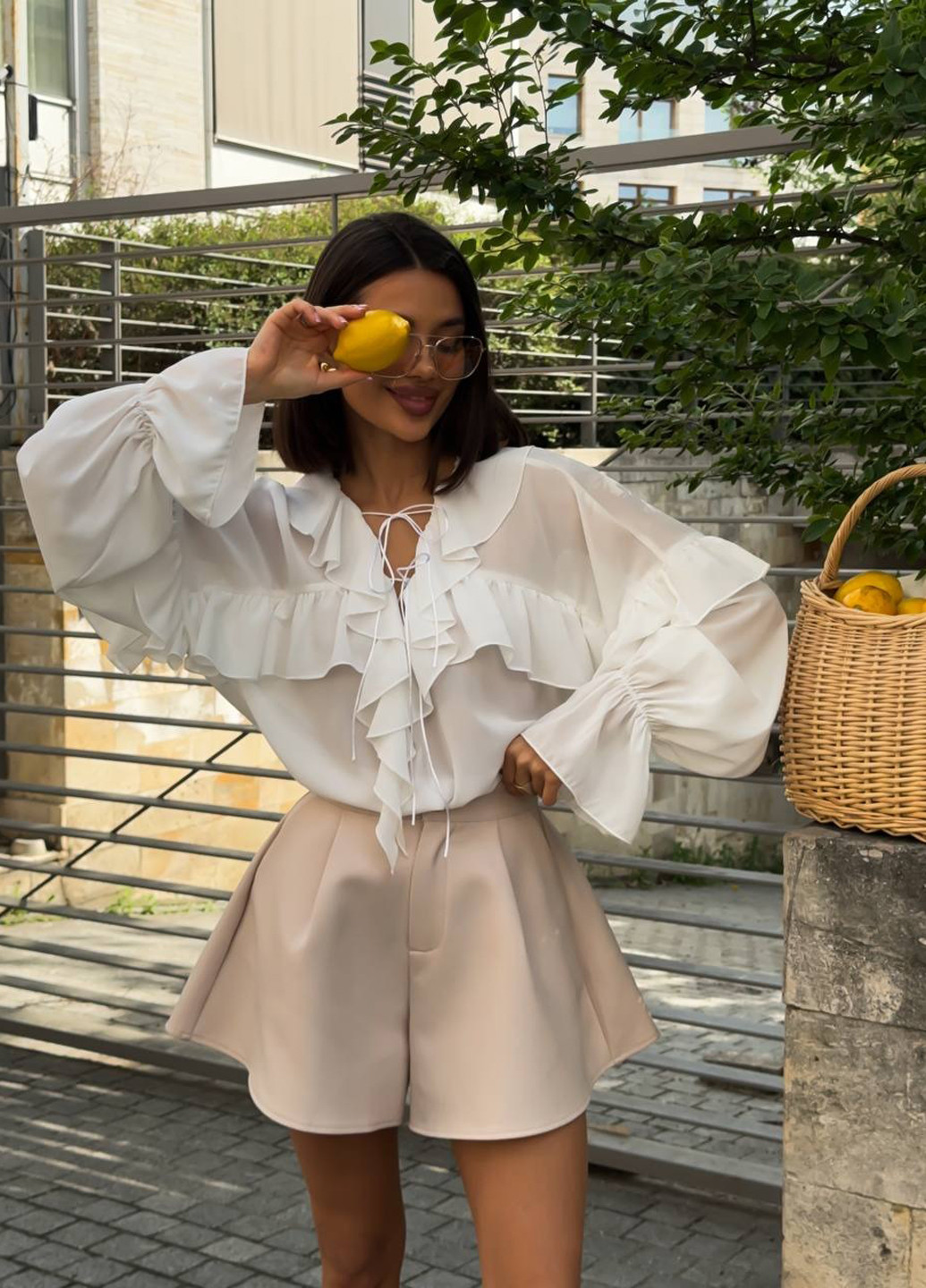 Молочная блуза No Brand