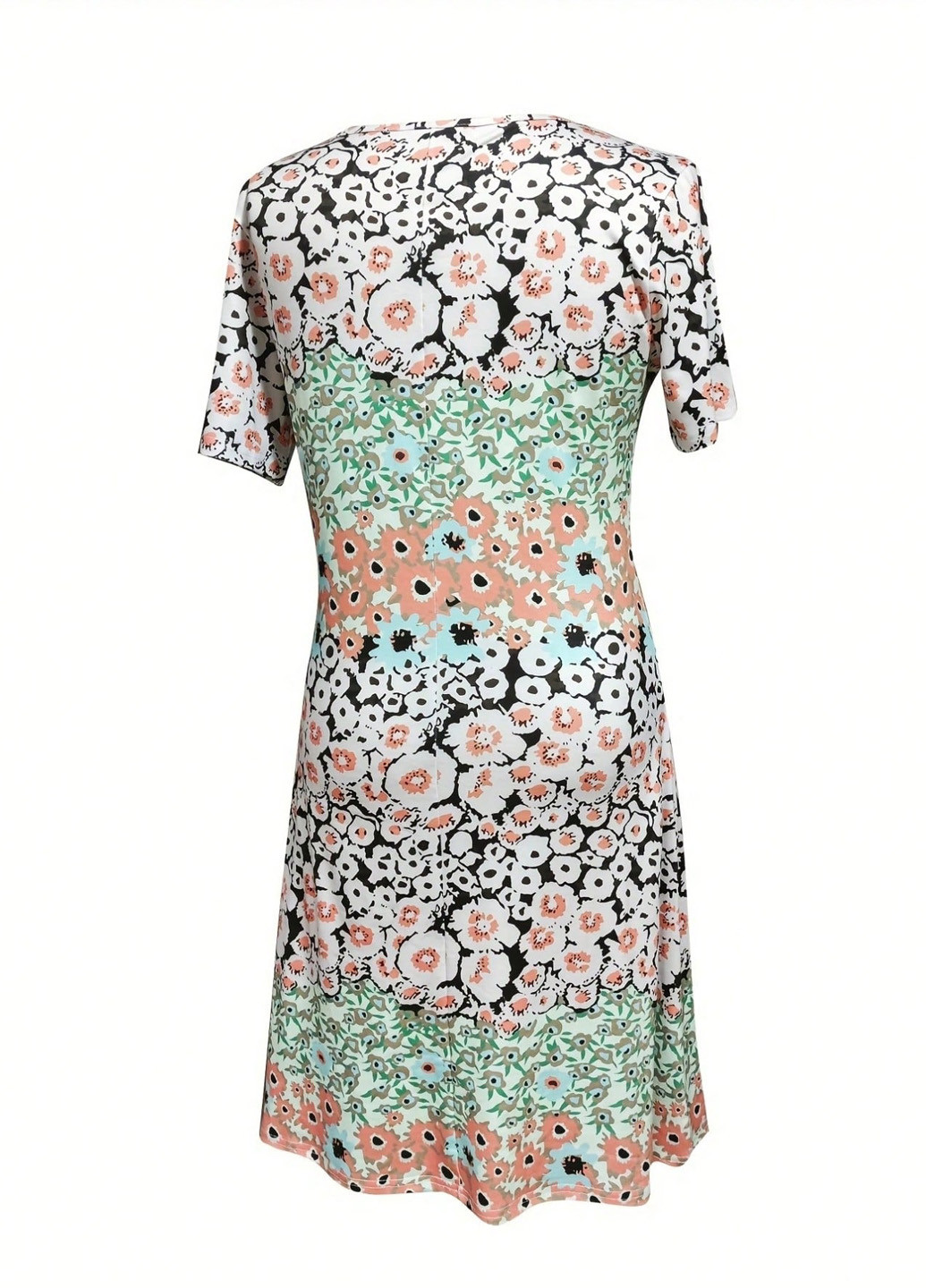 Белое кэжуал платье а-силуэт SHEIN с цветочным принтом