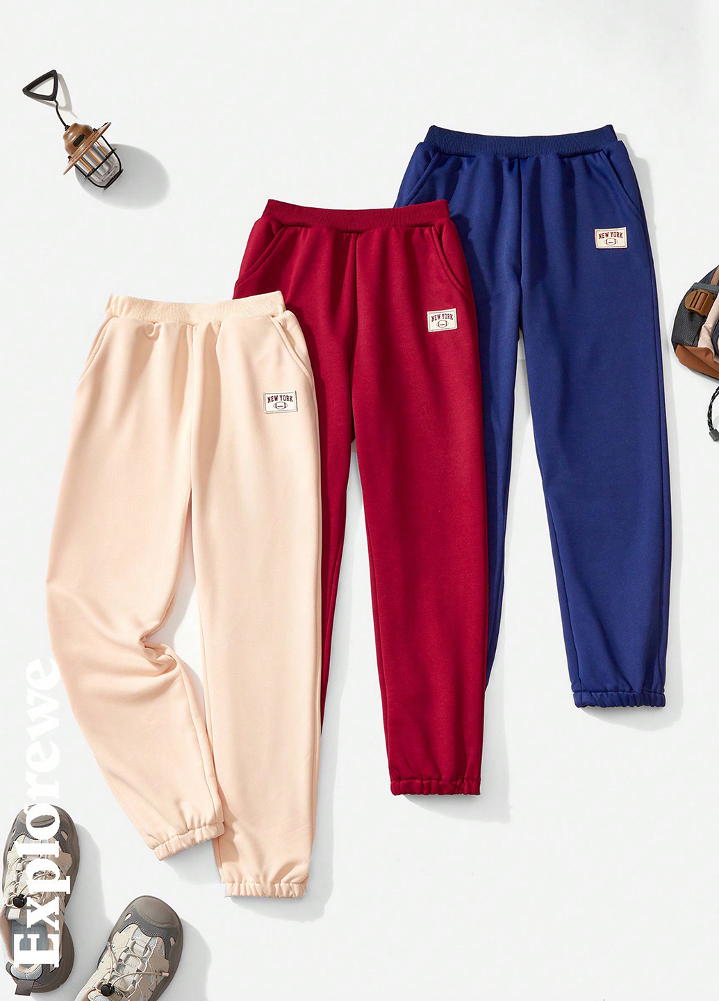 Комбинированные спортивные демисезонные джоггеры брюки SHEIN